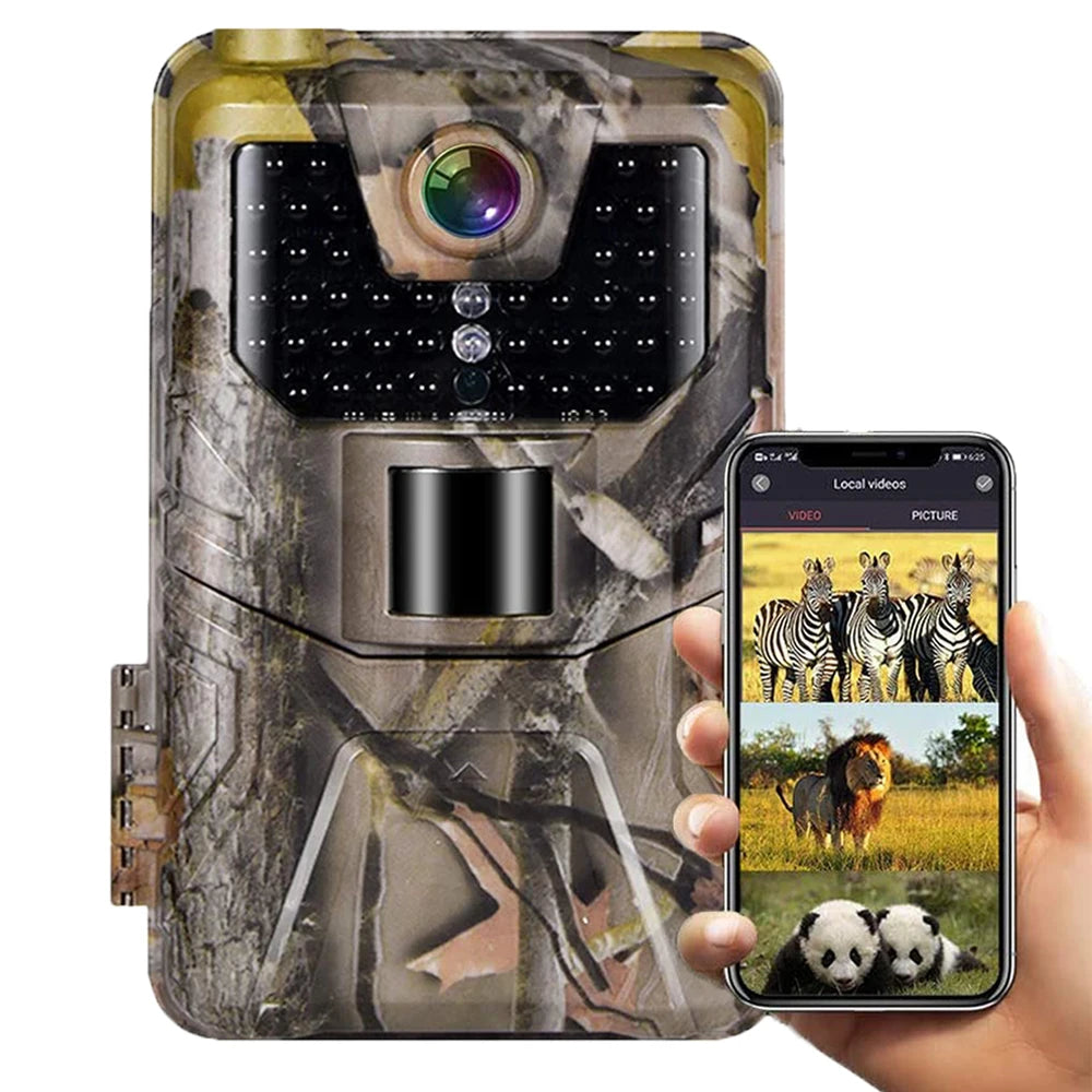 Caméra de suivi des sentiers en direct WIFI 4K 30MP APP contrôle Bluetooth caméras de chasse Vision nocturne WIFI900PRO Surveillance de la faune