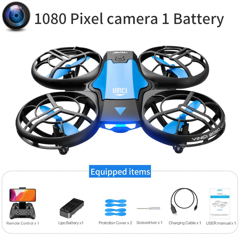 V8 nuevo Mini Dron 4k profesional HD 1080P cámara gran angular WiFi FPV RC Dron altura mantener Drones helicóptero juguetes para niños 4DRC