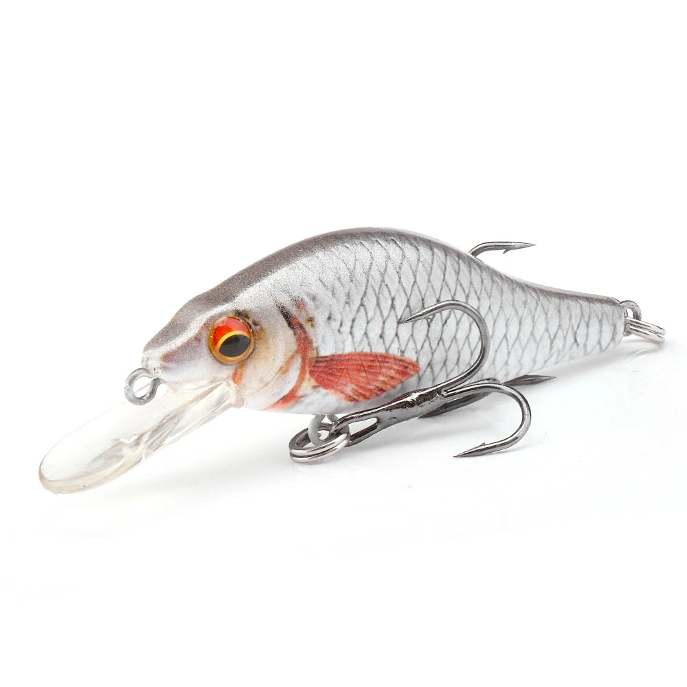 GOBASS 50/70/90mm manivelle leurre de pêche vairon noir filature leurres pour la pêche flottant Wobbler pour brochet japon appât artificiel