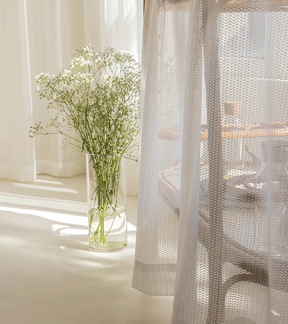 Cortinas de tul blanco transparente para ventana, visillos de estilo moderno para salón, dormitorio, cocina, hechas a medida