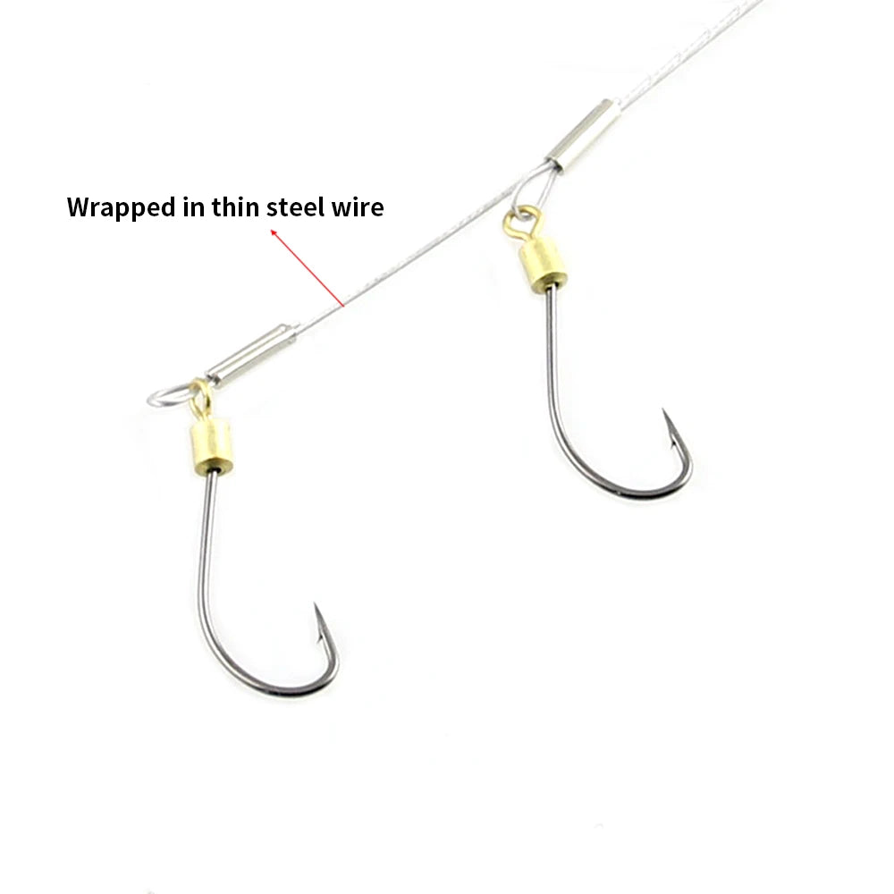 Leader de fil d'acier avec ligne de pêche à percussion, accessoires de pêche, 15/22 cm, 4 pièces