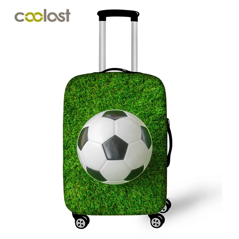 Footprint ball print luggage cover, fire trolley luggage protector for men and boys, travel accessories, elastic luggage cover