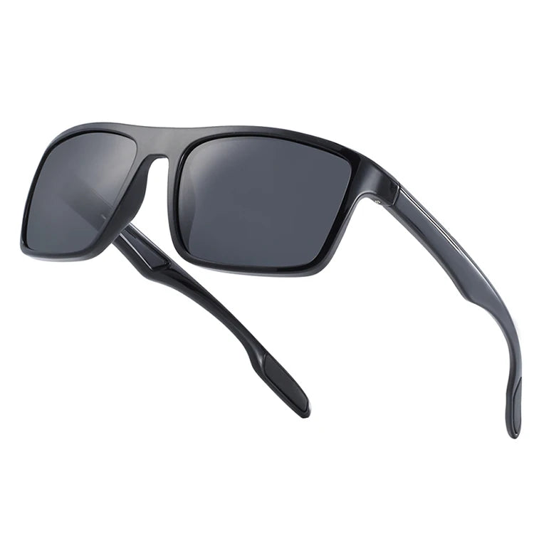 Lunettes de soleil polarisées TR90 ultralégères — vintage, carrées, homme et femme