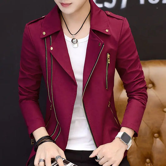 Men's Fashionable Sports Jacket, Young Lapel, Handsome, Slim, Trendy, Outerwear, New Spring and Autumn 2026 Collection