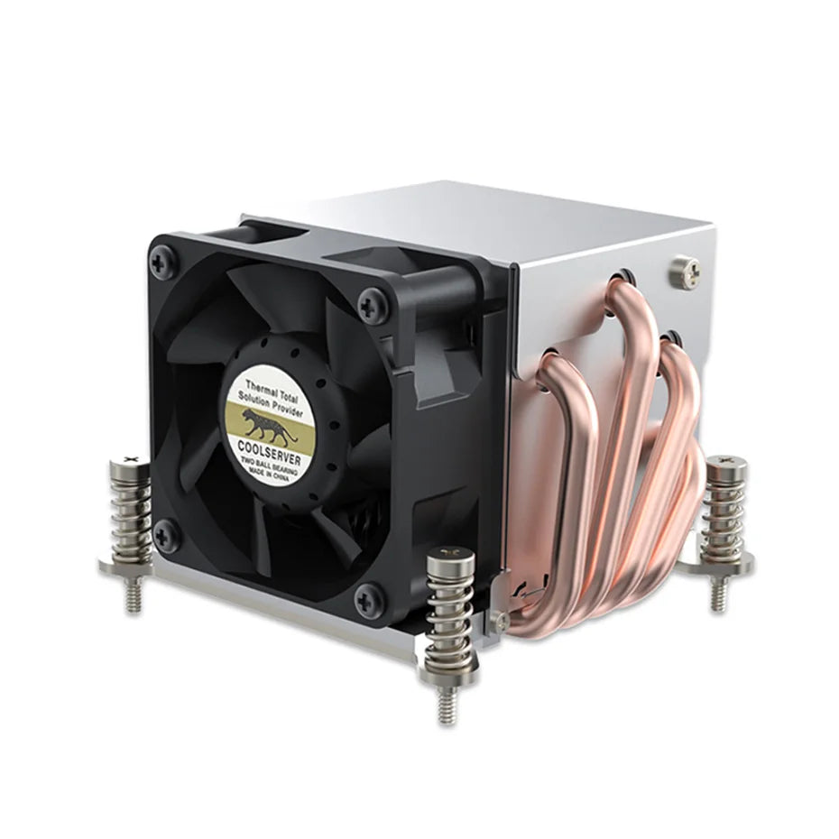 COOLSERVER R63 4 Heatpipe 2U Refroidisseur de processeur de serveur Ventilateur de refroidissement pour ordinateur de bureau pour Intel LGA2011 1700 115X AMD AM4
