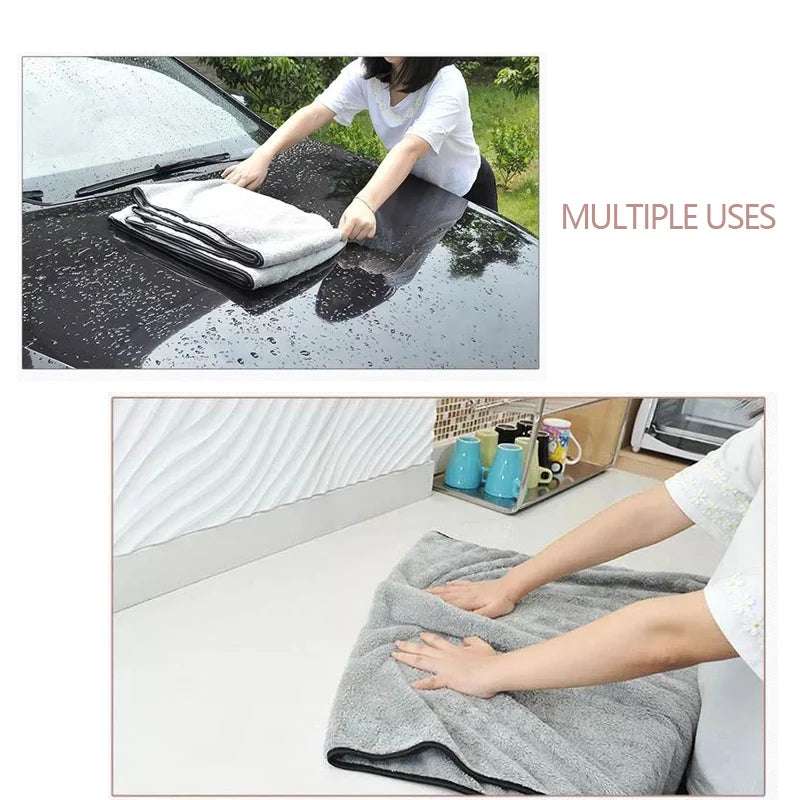 SEAMETAL - Toalla de microfibra de lavado automático, súper absorbente, para limpieza y secado de automóviles, paños multifuncionales para accesorios de lavado de automóviles