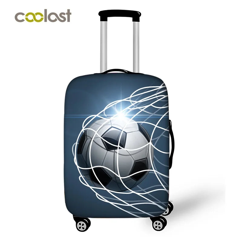 Footprint ball print luggage cover, fire trolley luggage protector for men and boys, travel accessories, elastic luggage cover