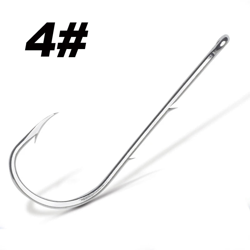 Hameçon de pêche à tige longue, 50 pièces/lot, appât vivant avec Double appât, barbes en acier à haute teneur en carbone avec hameçons antirouille