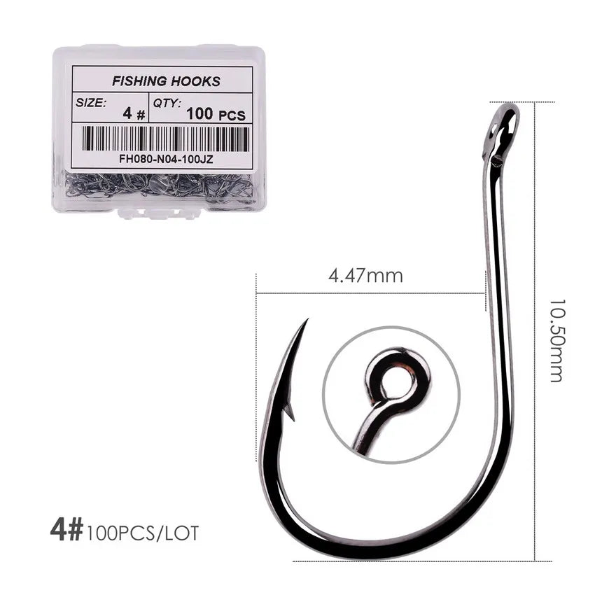 Hameçons de pêche en acier à haute teneur en carbone — 100/40 pièces, taille 2-22, carpe, poisson-chat, crochets