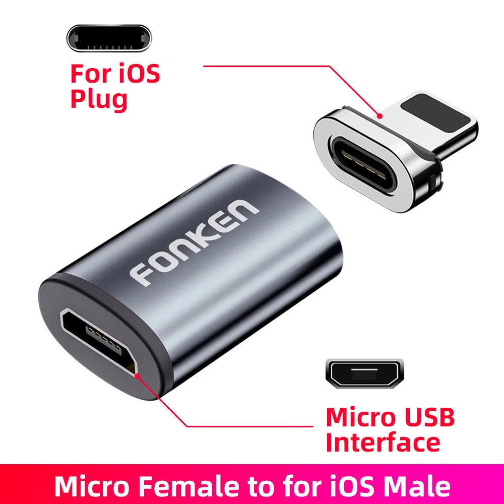 Connecteur Magnétique Adaptateur Téléphone — Micro USB Aimant Type C Android