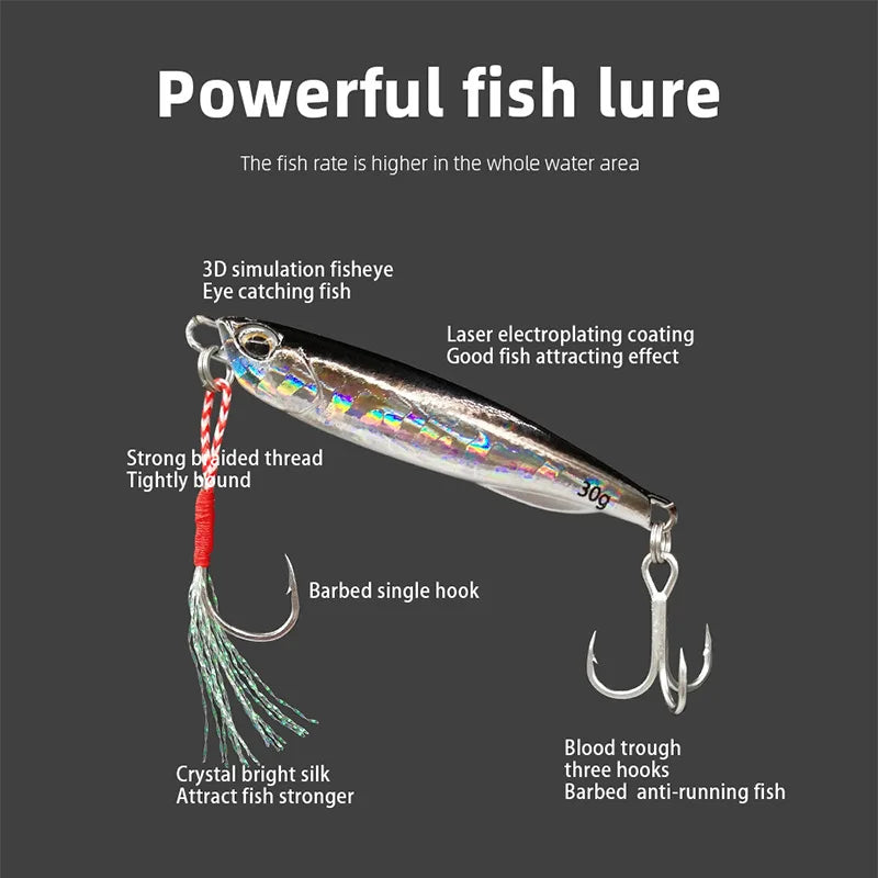 Leurre de Pêche Artificiel Japonais 10 à 50g — Appat Casting Bar & Poissons de Mer
