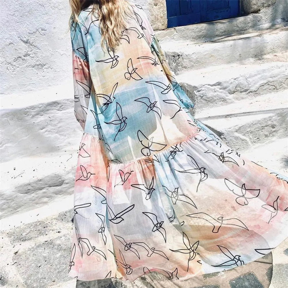 Blue Eyes Bikini Cover-Up, Tuniques de plage, Long Kaftan, Robe de plage, Sarong, Maillots de bain
