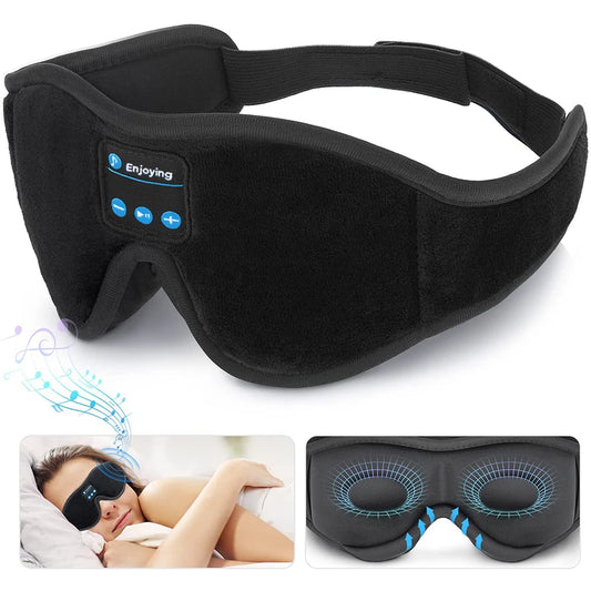Casque de sommeil Bluetooth 3D avec haut-parleur HD intégré, masque pour les yeux, lecture de musique, casque de sommeil