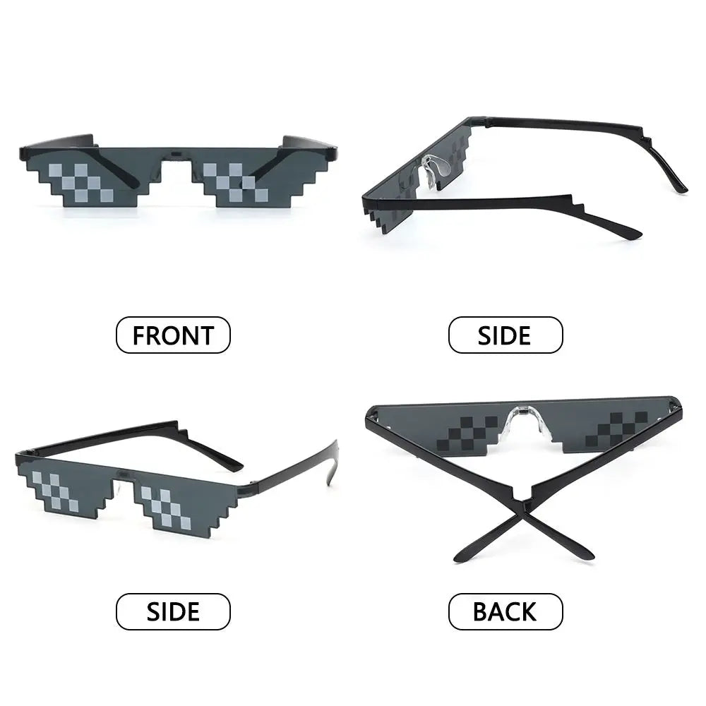Lunettes de soleil mosaïque pixel rétro — gamer, robot, cosplay, anniversaire, nouveau design