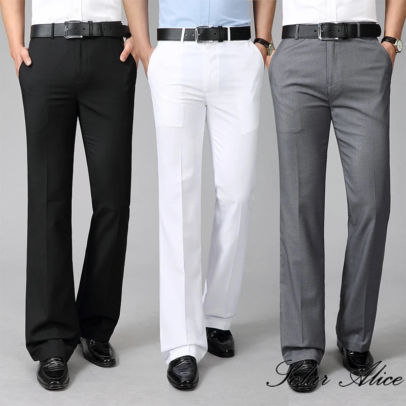 Men's casual mid-rise micro-flare pants, business bootcut, bell-bottom, astronomical FJJ, 4 seasons, new, 2024