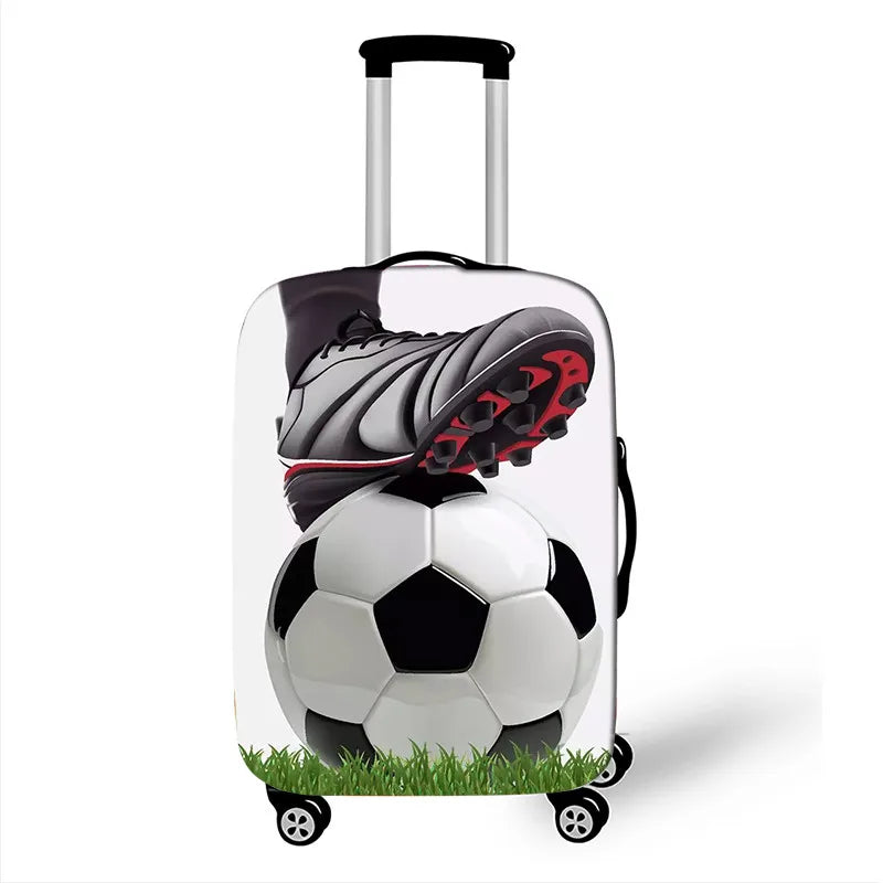 Footprint ball print luggage cover, fire trolley luggage protector for men and boys, travel accessories, elastic luggage cover