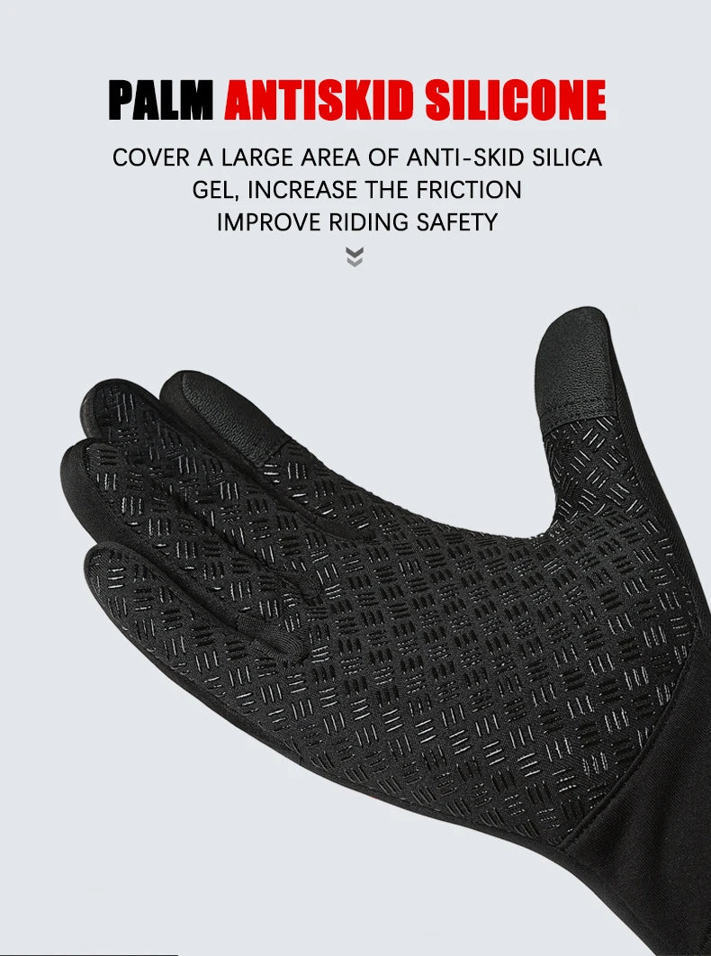 Gants de Sport chauds pour hommes et femmes, cyclisme d'hiver, écran tactile, pêche en plein air, anti-éclaboussures, ski, Snowboard, antidérapants, fermeture éclair