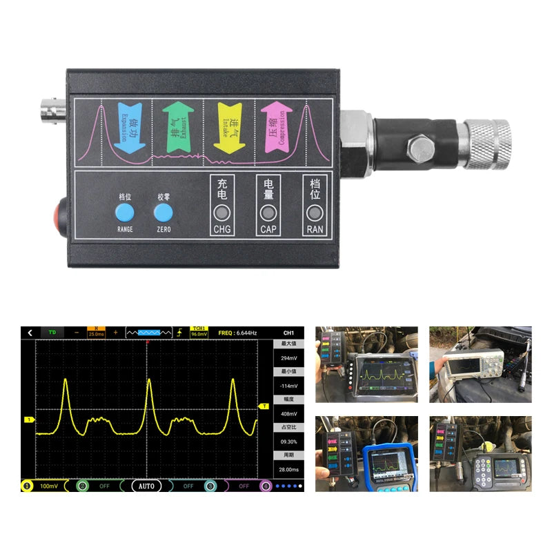 Automotive Cylinder Pressure Transmitter, JINHAN JH APT-100 Professional Automotive Pressure Sensor, Suitable for Oscilloscopes