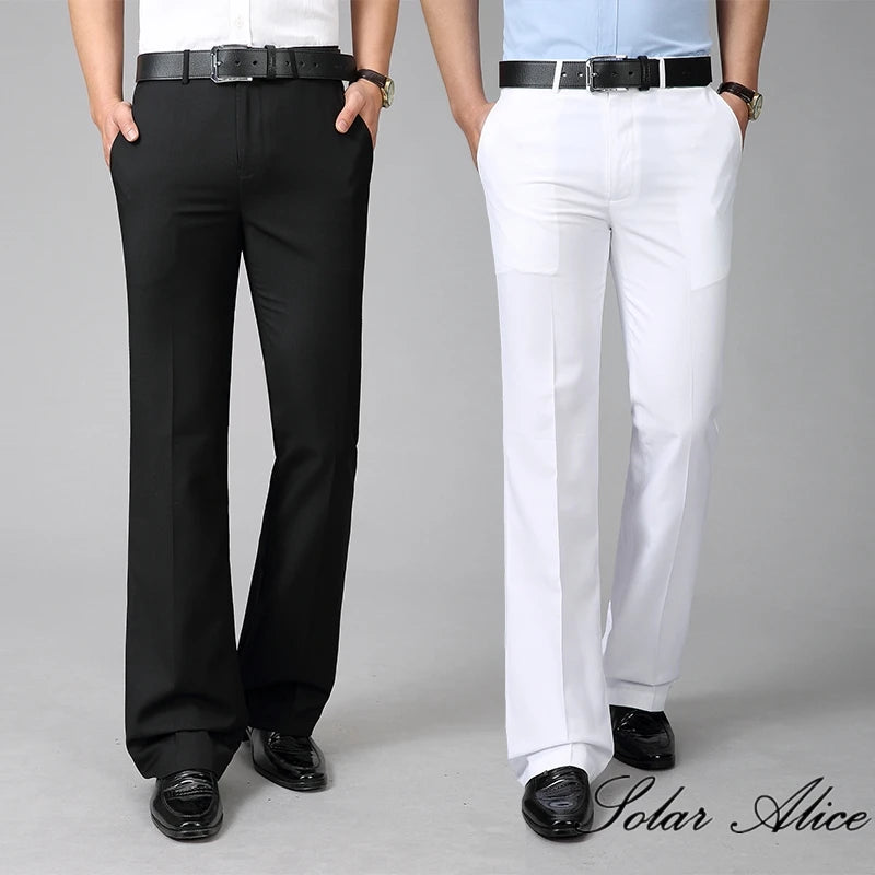Men's casual mid-rise micro-flare pants, business bootcut, bell-bottom, astronomical FJJ, 4 seasons, new, 2024