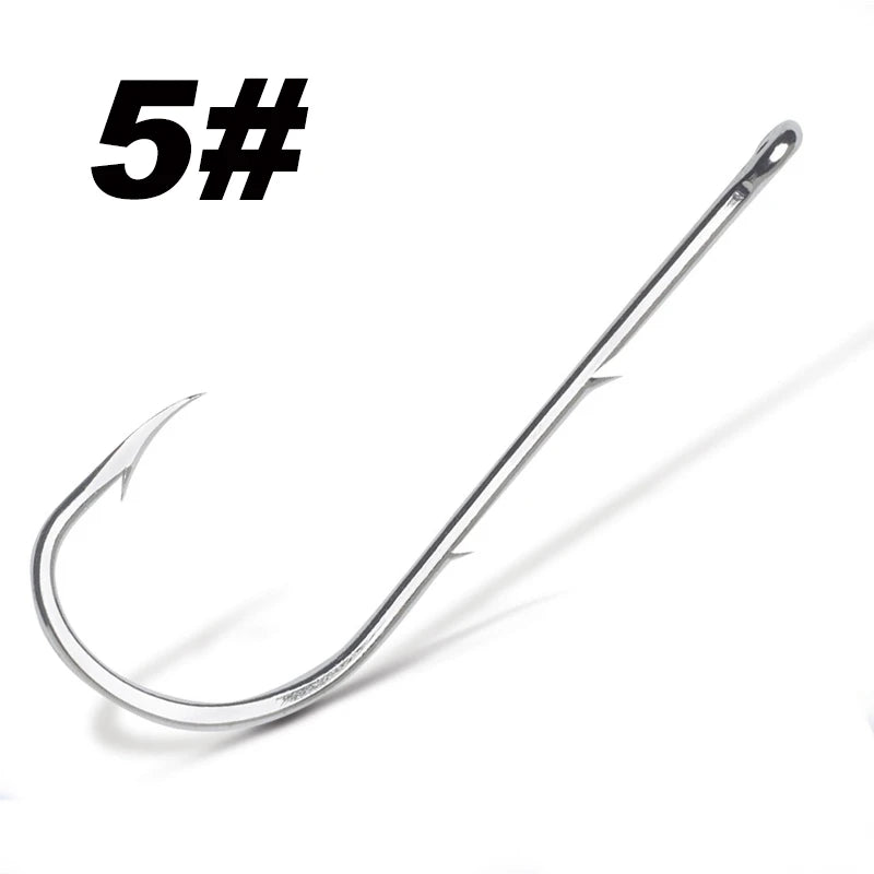 Hameçon de pêche à tige longue, 50 pièces/lot, appât vivant avec Double appât, barbes en acier à haute teneur en carbone avec hameçons antirouille