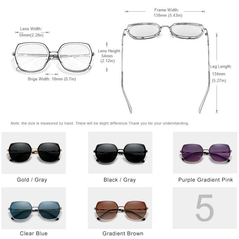 Lunettes de soleil femme style jeune polarisées dégradées — design élégant