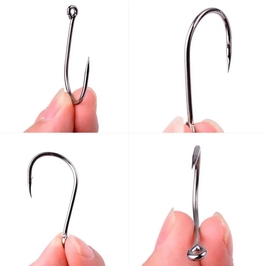 Hameçons de pêche en acier à haute teneur en carbone — 100/40 pièces, taille 2-22, carpe, poisson-chat, crochets