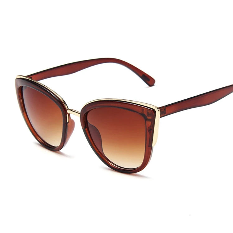 Gafas de sol de ojo de gato para mujer, espejo clásico, vintage, montura de ojo de gato, níquel, exterior