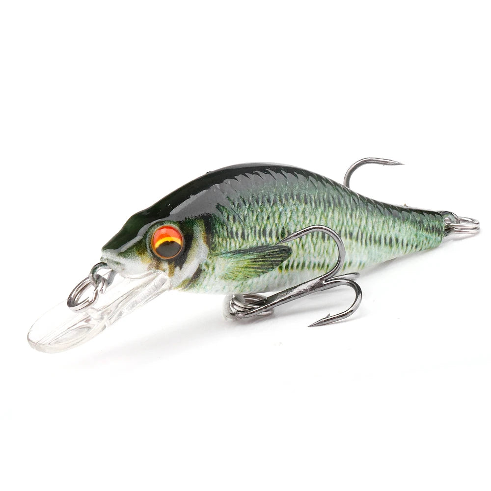 GOBASS 50/70/90mm manivelle leurre de pêche vairon noir filature leurres pour la pêche flottant Wobbler pour brochet japon appât artificiel