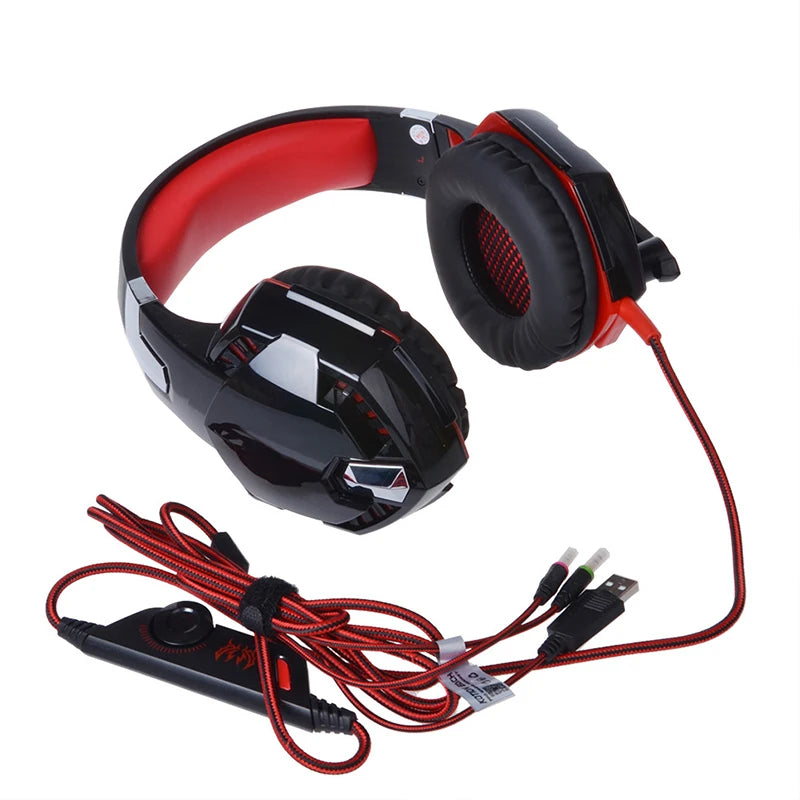 Casque de jeu stéréo basse avec micro, casque filaire pour PC, ordinateur, machine de jeu, joueur