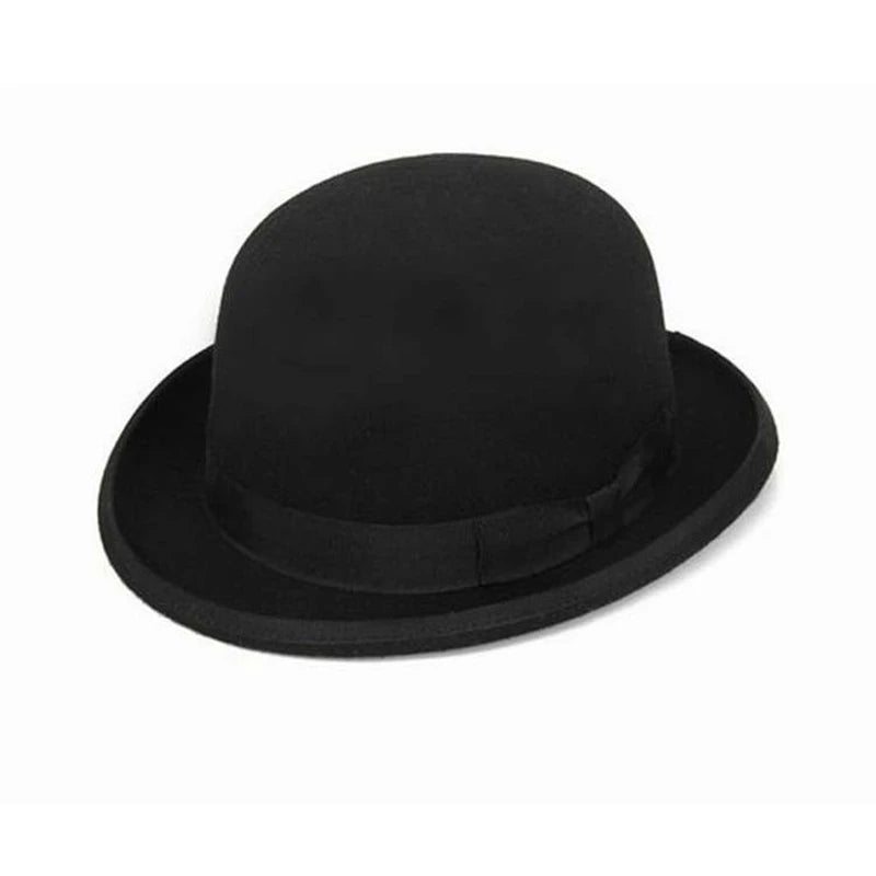Chapeau melon en laine billycock feutre pour hommes — ceinture, bord roulé