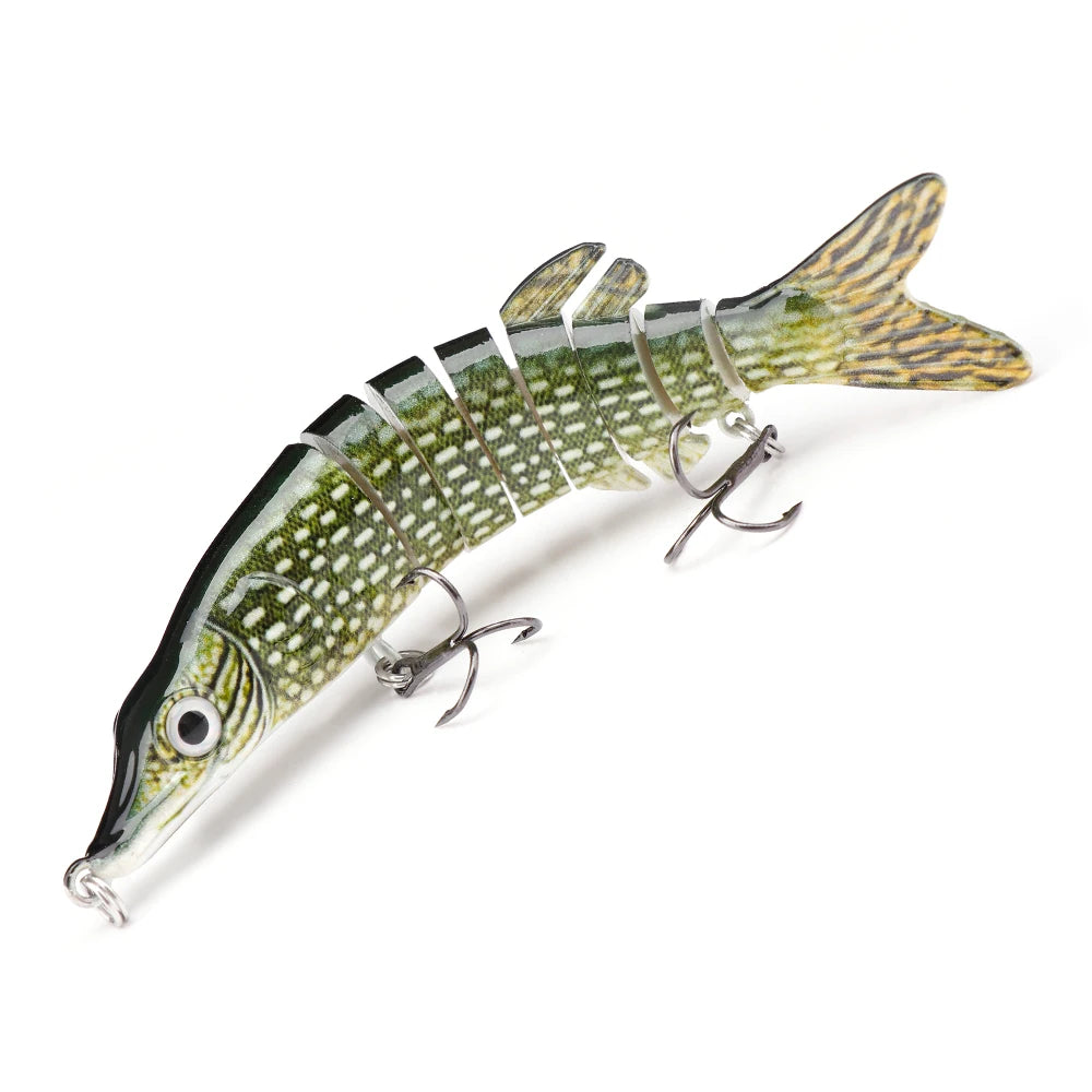 Leurre coulant rigide GOBASS composé de 8 sections articulées, appât artificiel wobbler idéal pour la pêche au brochet, 100/125mm