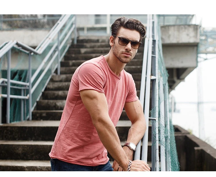 100% coton hommes T-shirt décontracté doux Fitness été mince T-shirts hommes vêtements de maison col rond à manches courtes solide T-shirt pour hommes