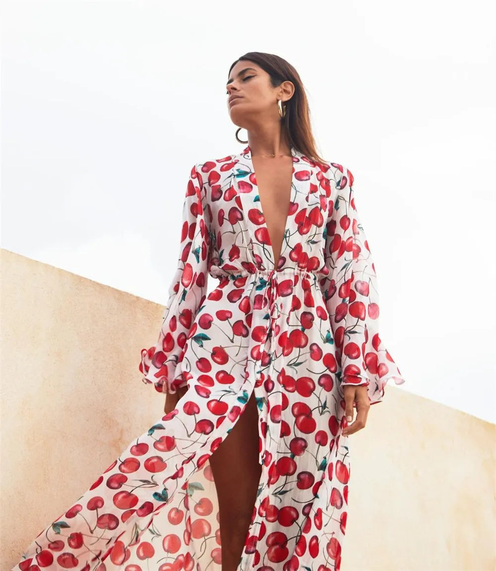Blue Eyes Bikini Cover-Up, Tuniques de plage, Long Kaftan, Robe de plage, Sarong, Maillots de bain