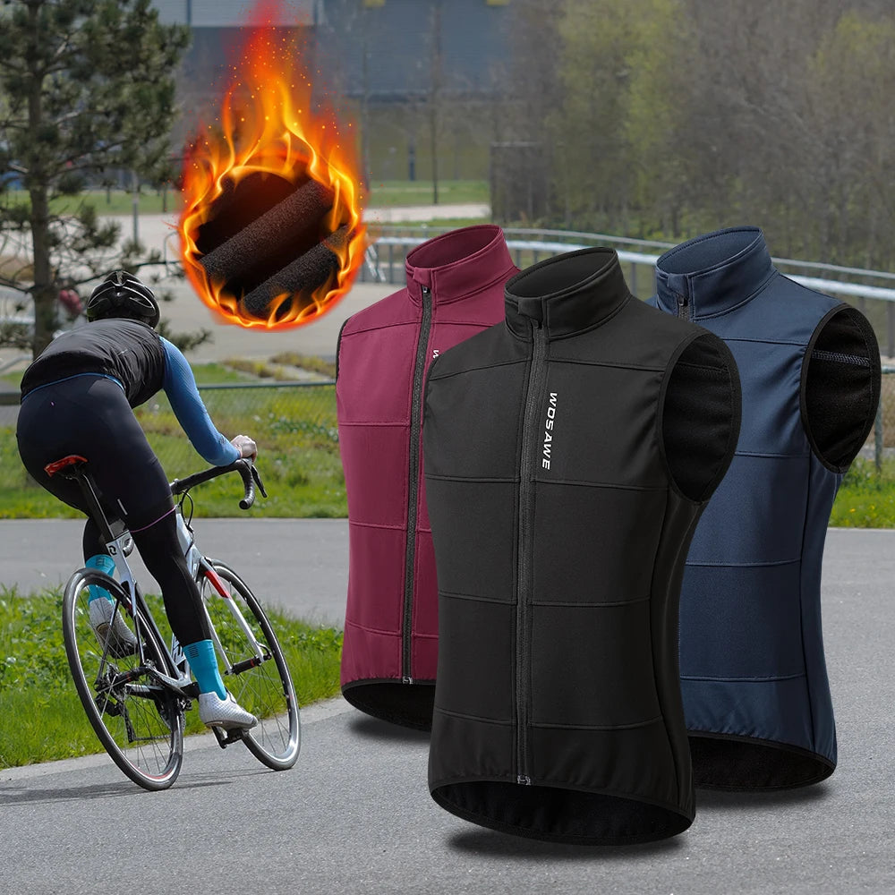 Gilet de cyclisme hiver thermique polaire sans manches — chaud, automne, vélo