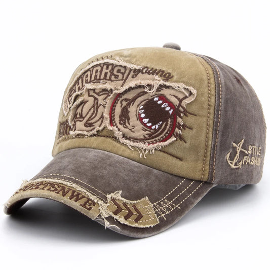 CNTANG hombres gorra de béisbol de algodón con bordado de tiburón, gorra informal con visera para mujer, gorras Snapback de marca Hip Hop, unisex