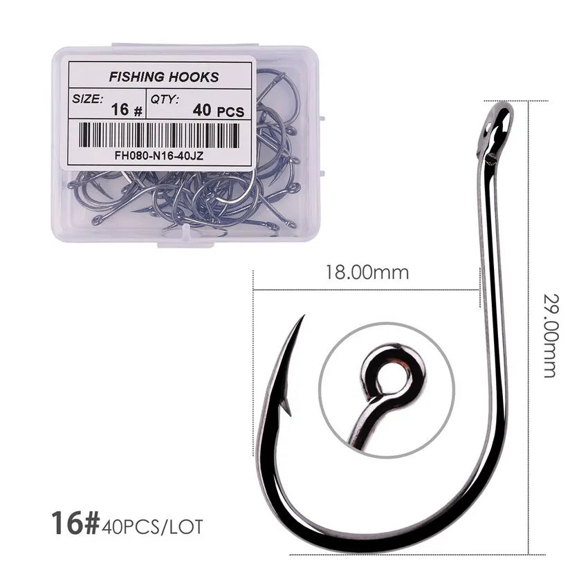 Hameçons de pêche en acier à haute teneur en carbone — 100/40 pièces, taille 2-22, carpe, poisson-chat, crochets