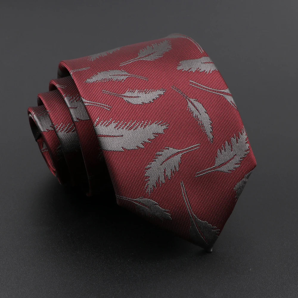 Nouveauté hommes cravate florale plume wapiti motif géométrique rouge bleu cravates loisirs affaires usage quotidien cravate cadeau de fête de mariage