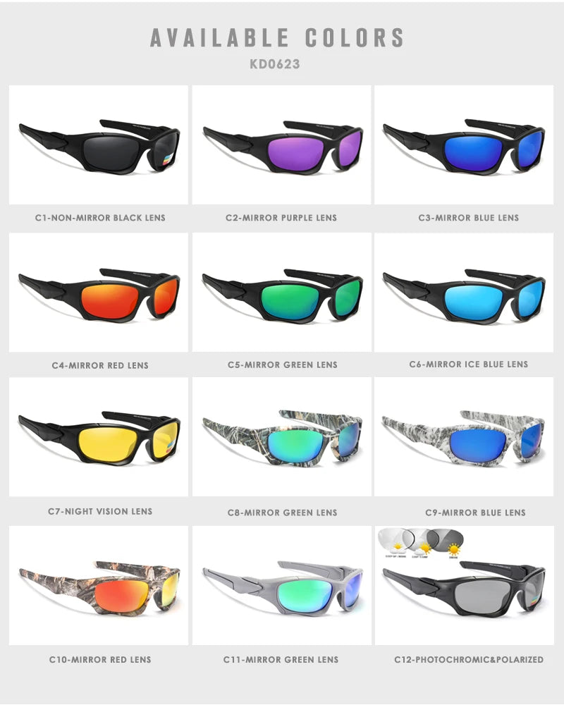 Lunettes de Soleil Sport Polarisées — Lentille Bouclier, Cadre Résistant, Plein Air, Unisexe