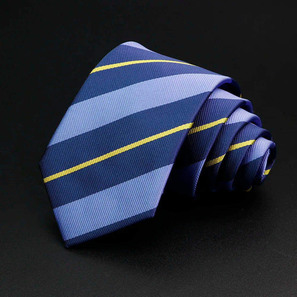 Nouvelle cravate pour hommes classique rayure 7 cm Jacquard rouge bleu vert cravate usage quotidien cravate robe de soirée de mariage accessoires cadeau pour homme