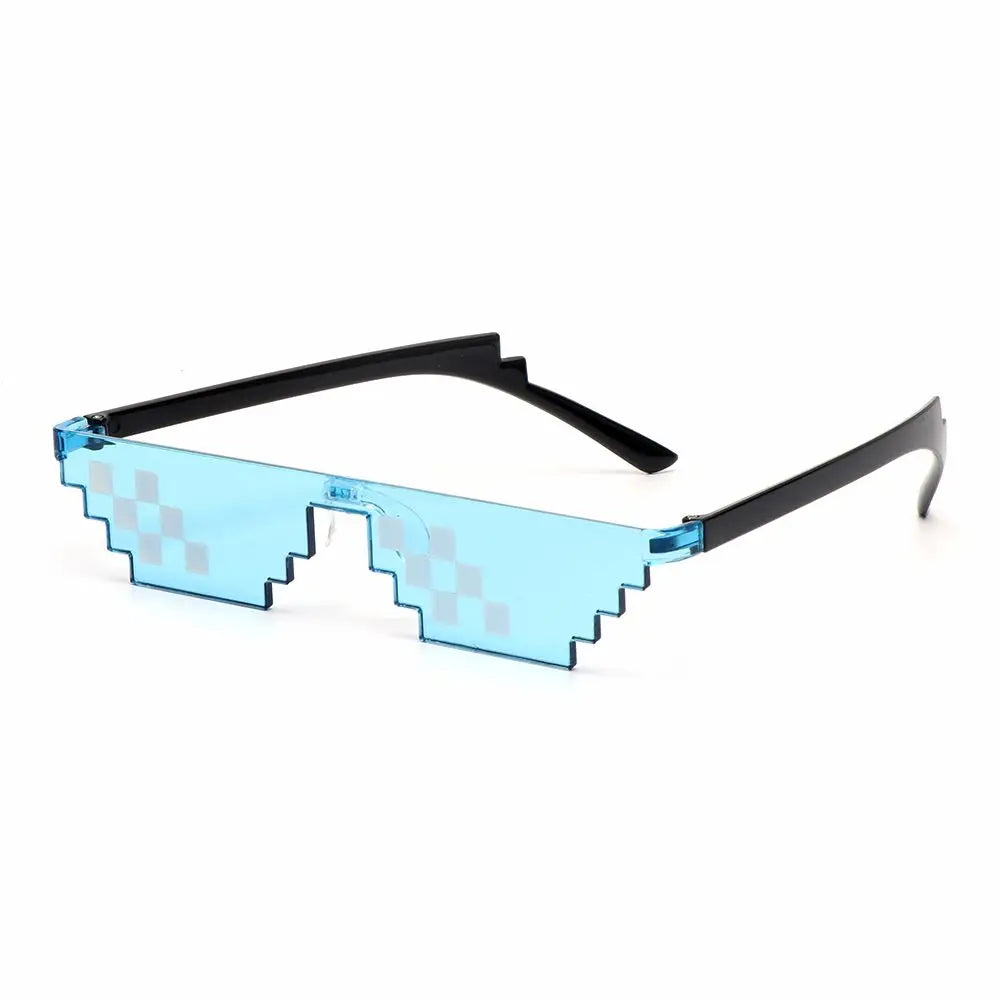 Lunettes de soleil mosaïque pixel rétro — gamer, robot, cosplay, anniversaire, nouveau design