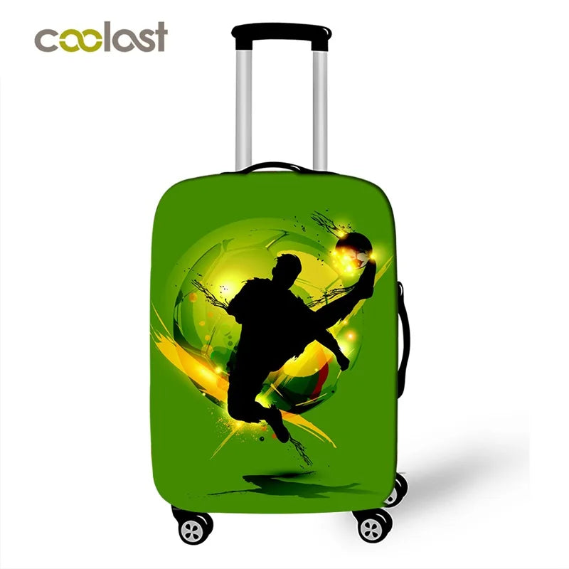 Footprint ball print luggage cover, fire trolley luggage protector for men and boys, travel accessories, elastic luggage cover
