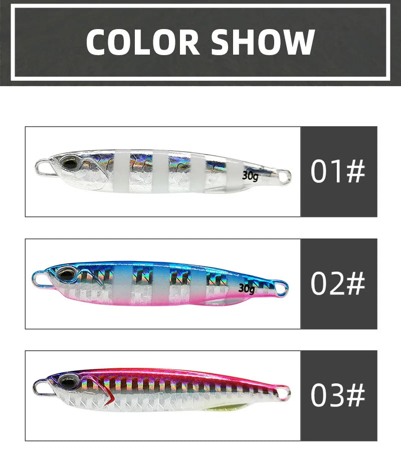 Leurre de Pêche Artificiel Japonais 10 à 50g — Appat Casting Bar & Poissons de Mer