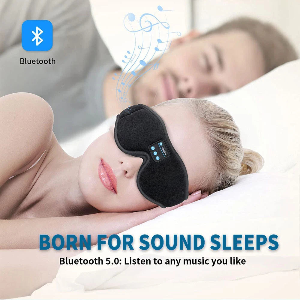 3D Bluetooth Sleep Headphones with Built-in HD Speaker, Eye Mask, Music Playback, Sleep Headset