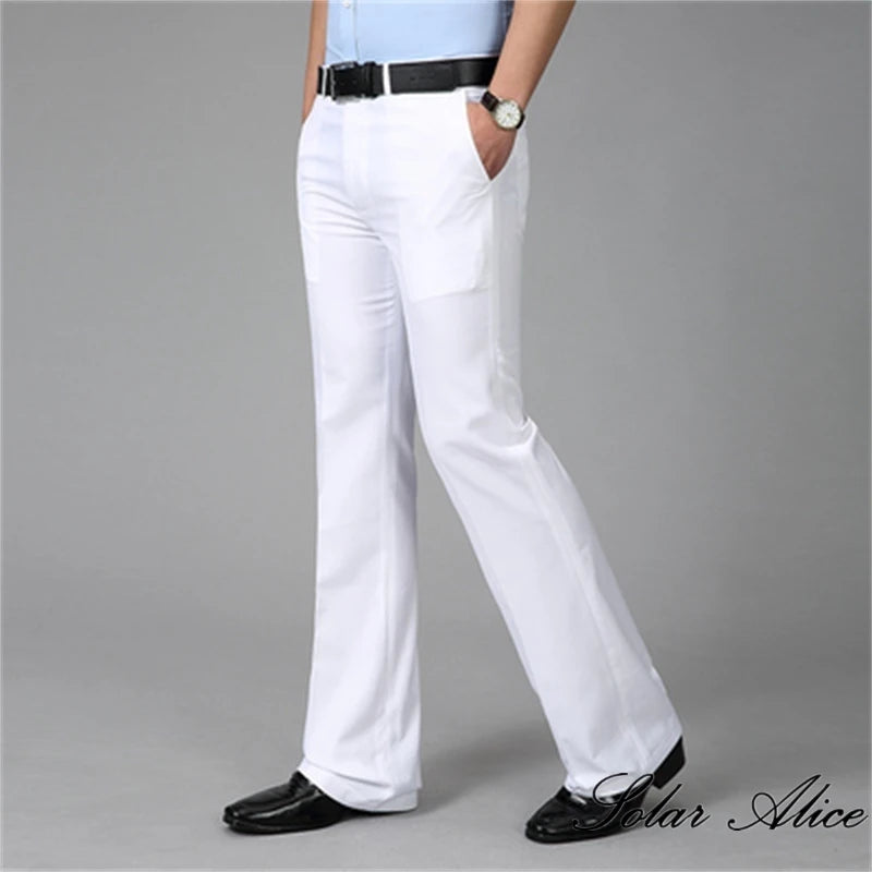 Men's casual mid-rise micro-flare pants, business bootcut, bell-bottom, astronomical FJJ, 4 seasons, new, 2024