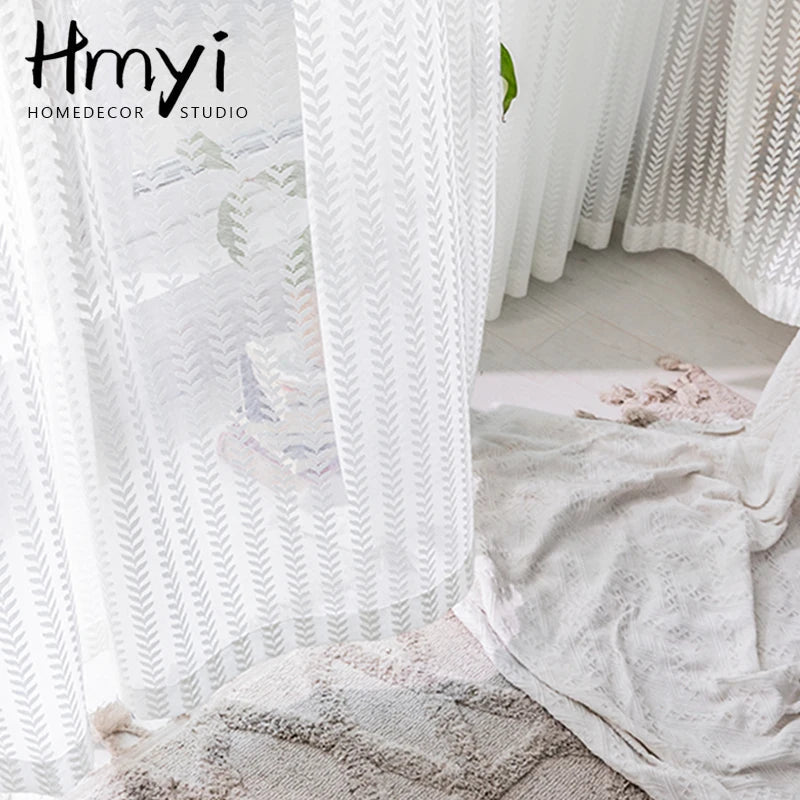 Rideaux en tulle blanc modernes — salon, chambre à coucher, transparents