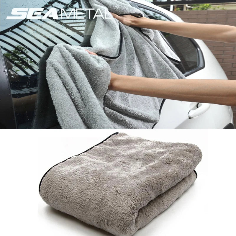 SEAMETAL - Toalla de microfibra de lavado automático, súper absorbente, para limpieza y secado de automóviles, paños multifuncionales para accesorios de lavado de automóviles