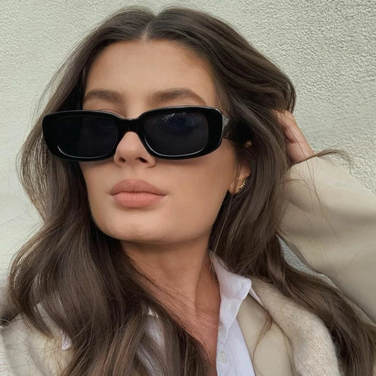 Lunettes de soleil carrées pour femmes — voyage, petit rectangle, mode, rétro, 2021