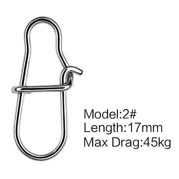 Connecteurs de Pêche SeaKnight 50 Pièces — Émerillons Inox & Mousquetons