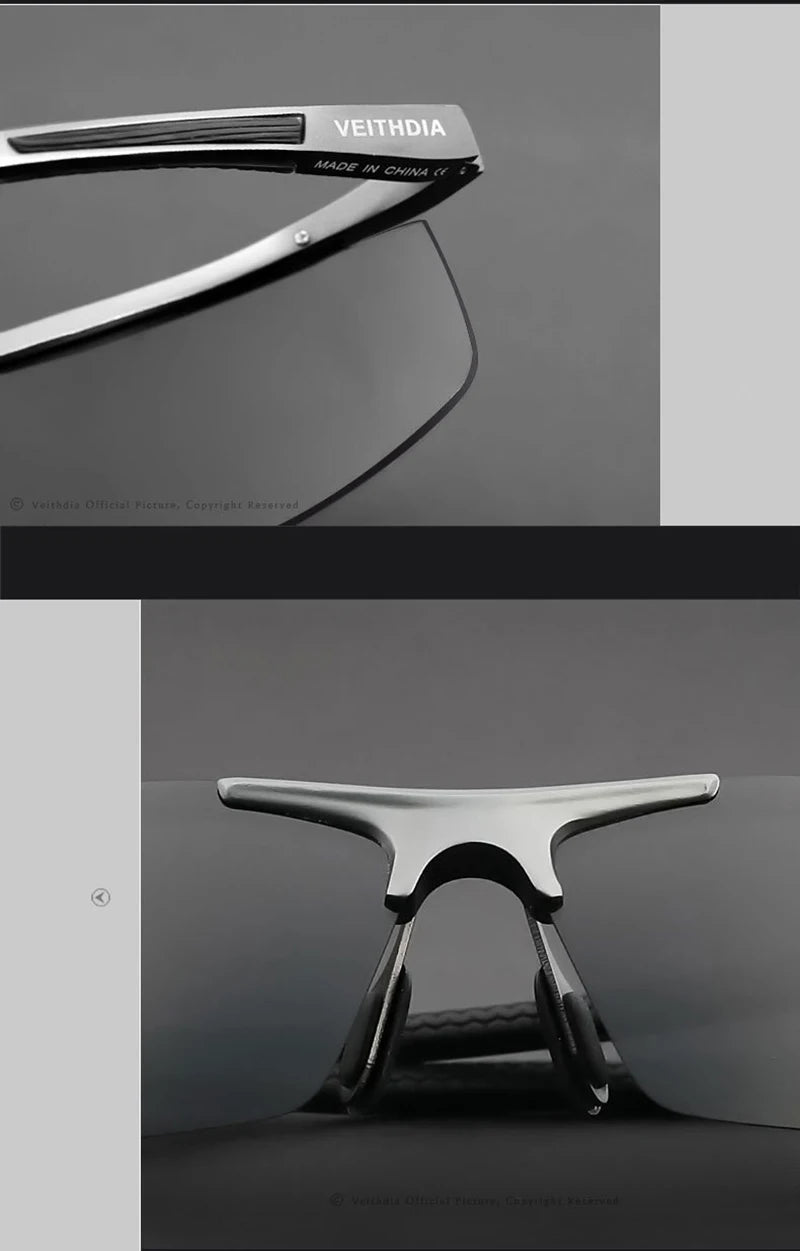 Lunettes de soleil homme aluminium magnésium polarisées UV400 — revêtement miroir, extérieur