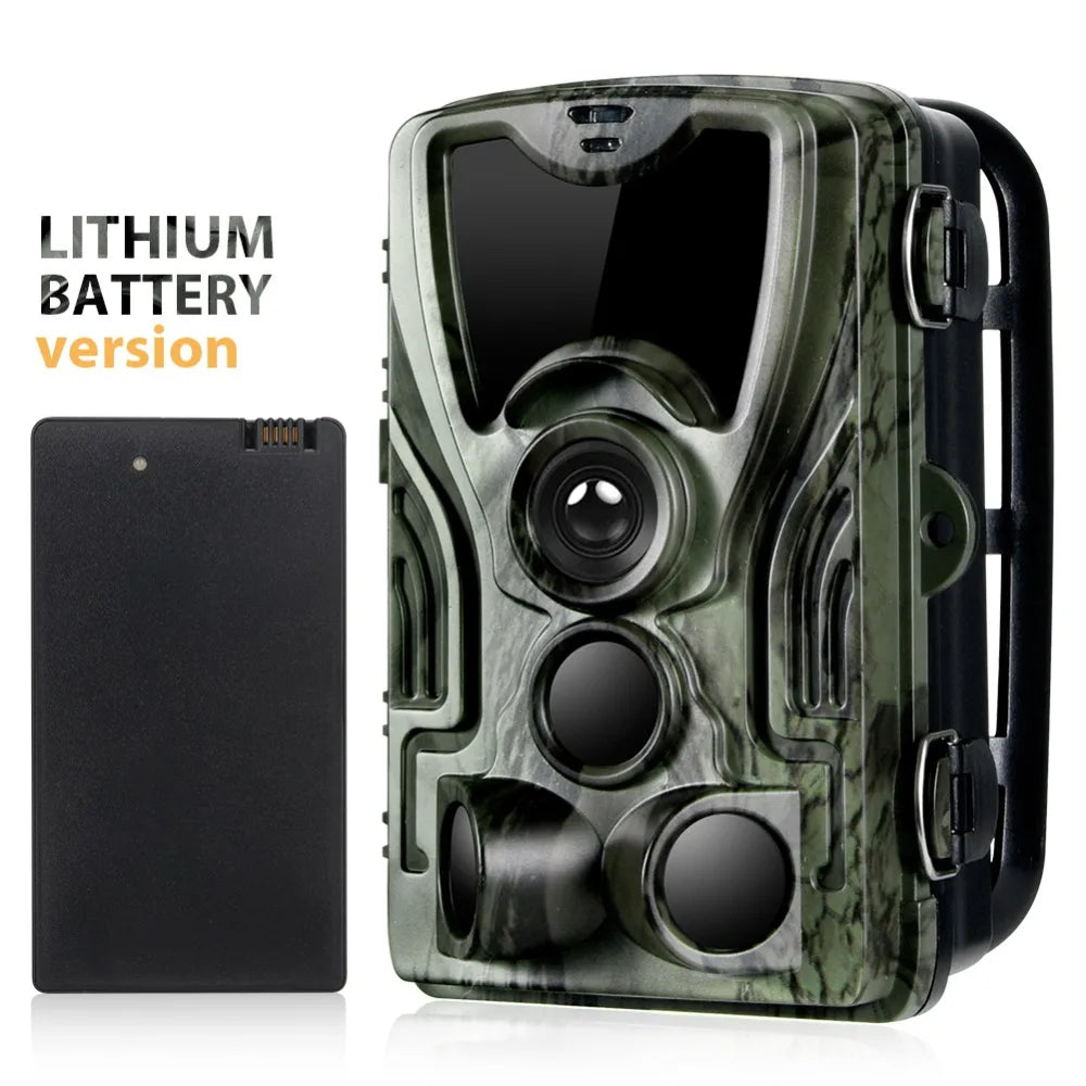 Caméra de chasse 16MP, vidéo 1080P, étanche, déclenchement 0,3s, HC801ALI avec batterie au lithium 5000mAh, piège photo de surveillance sauvage
